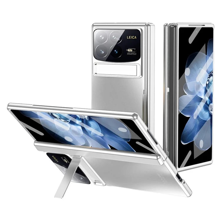 For Xiaomi Mix Fold 4 5G Case Kickstand Hinge Design PC Phone Cover with Tempered Glass Film