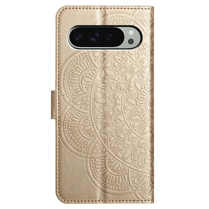 For Google Pixel 9 Pro  /  Pixel 9 Leather Case with Card Slots Mandala Pattern Phone Cover Stand