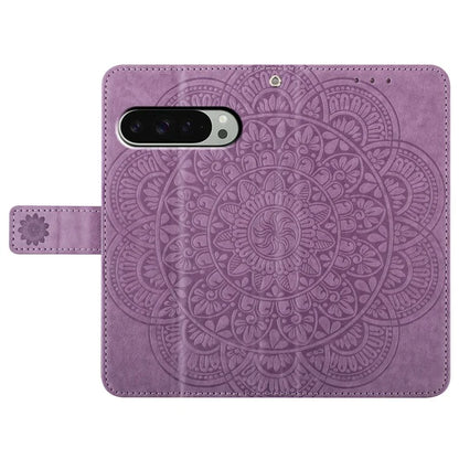 For Google Pixel 9 Pro  /  Pixel 9 Leather Case with Card Slots Mandala Pattern Phone Cover Stand