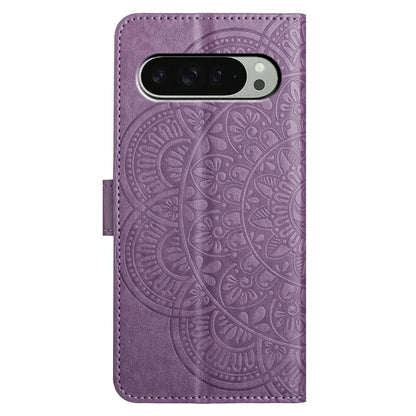 For Google Pixel 9 Pro  /  Pixel 9 Leather Case with Card Slots Mandala Pattern Phone Cover Stand