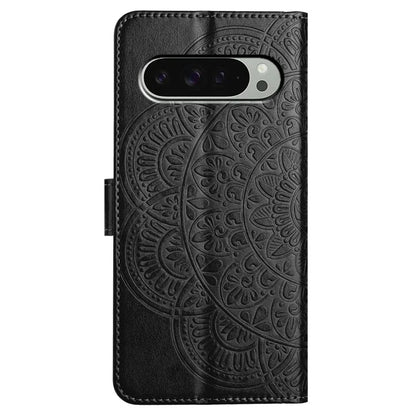 For Google Pixel 9 Pro  /  Pixel 9 Leather Case with Card Slots Mandala Pattern Phone Cover Stand
