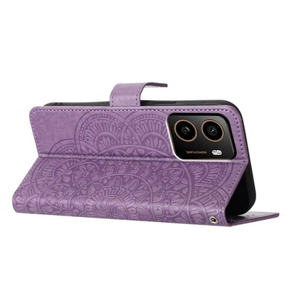 For HMD Pulse+ Leather Case with Card Slots Mandala Pattern Phone Cover Stand