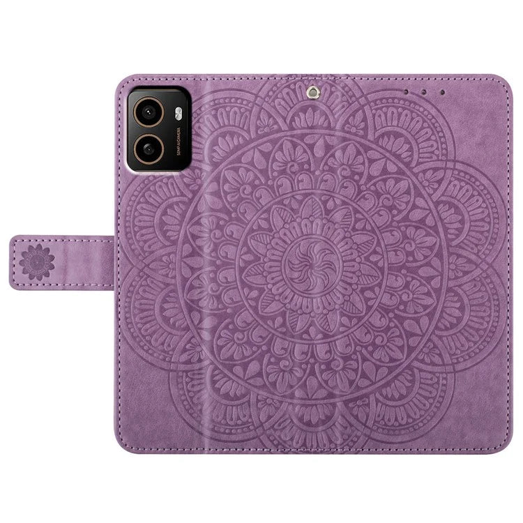 For HMD Pulse+ Leather Case with Card Slots Mandala Pattern Phone Cover Stand