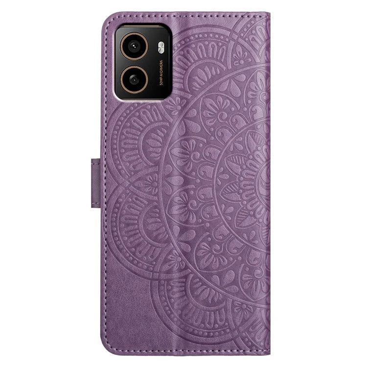 For HMD Pulse+ Leather Case with Card Slots Mandala Pattern Phone Cover Stand