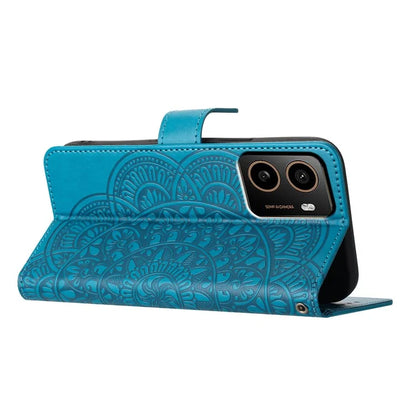 For HMD Pulse+ Leather Case with Card Slots Mandala Pattern Phone Cover Stand