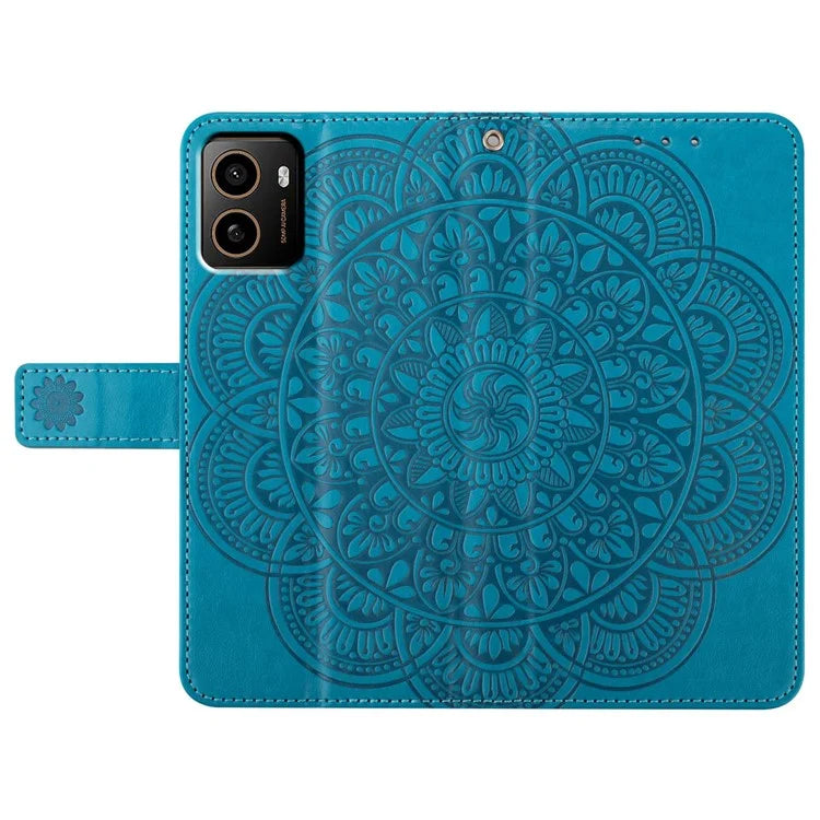 For HMD Pulse+ Leather Case with Card Slots Mandala Pattern Phone Cover Stand