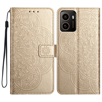 For HMD Pulse+ Leather Case with Card Slots Mandala Pattern Phone Cover Stand
