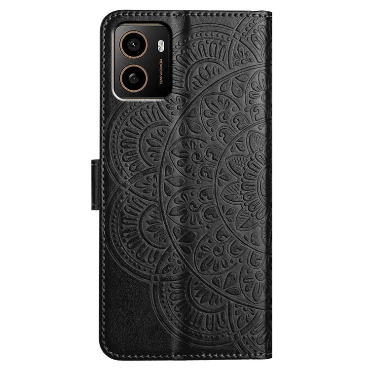 For HMD Pulse+ Leather Case with Card Slots Mandala Pattern Phone Cover Stand