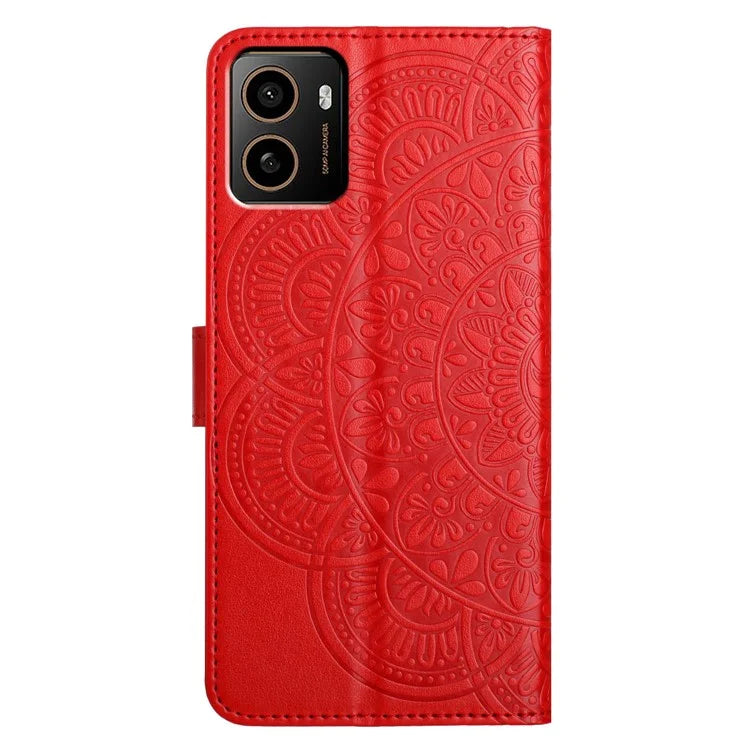 For HMD Pulse+ Leather Case with Card Slots Mandala Pattern Phone Cover Stand