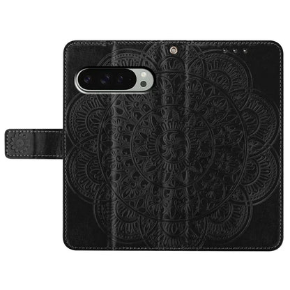 For Google Pixel 9 Pro XL Leather Case with Card Slots Mandala Pattern Phone Cover Stand