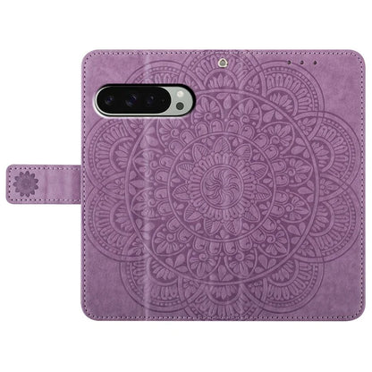 For Google Pixel 9 Pro XL Leather Case with Card Slots Mandala Pattern Phone Cover Stand
