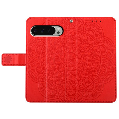 For Google Pixel 9 Pro XL Leather Case with Card Slots Mandala Pattern Phone Cover Stand
