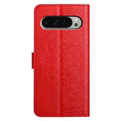 For Google Pixel 9 Pro XL Leather Case with Card Slots Mandala Pattern Phone Cover Stand