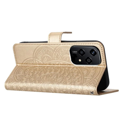 For Honor 200 Lite Leather Case with Card Slots Mandala Pattern Phone Cover Stand