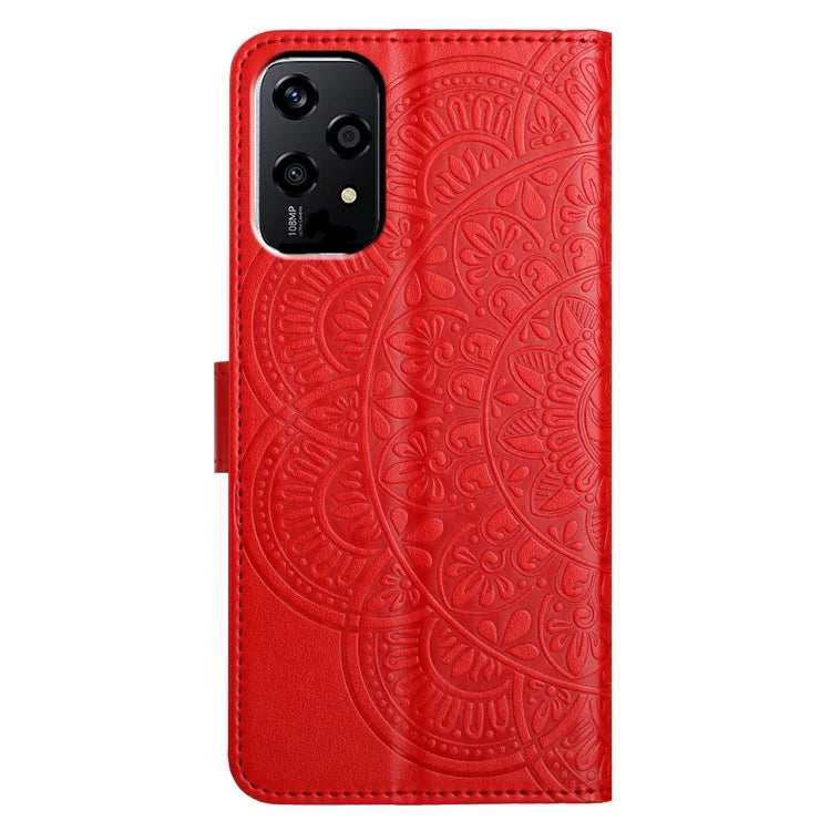 For Honor 200 Lite Leather Case with Card Slots Mandala Pattern Phone Cover Stand