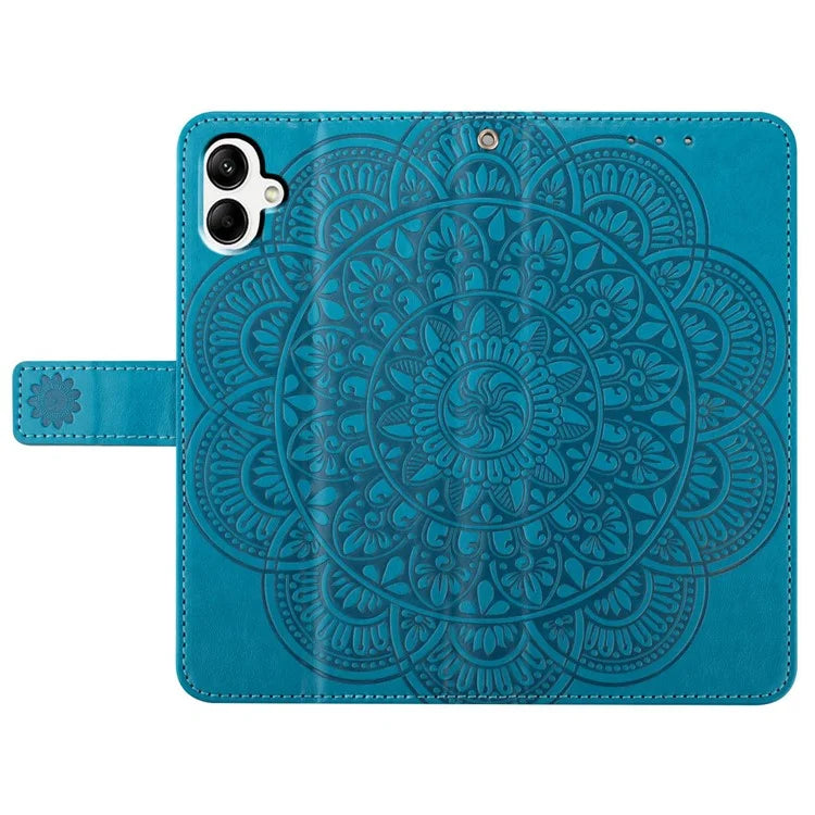 For Samsung Galaxy A06 Leather Case with Card Slots Mandala Pattern Phone Cover Stand