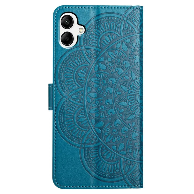 For Samsung Galaxy A06 Leather Case with Card Slots Mandala Pattern Phone Cover Stand