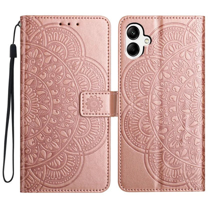 For Samsung Galaxy A06 Leather Case with Card Slots Mandala Pattern Phone Cover Stand