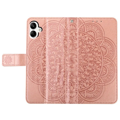 For Samsung Galaxy A06 Leather Case with Card Slots Mandala Pattern Phone Cover Stand