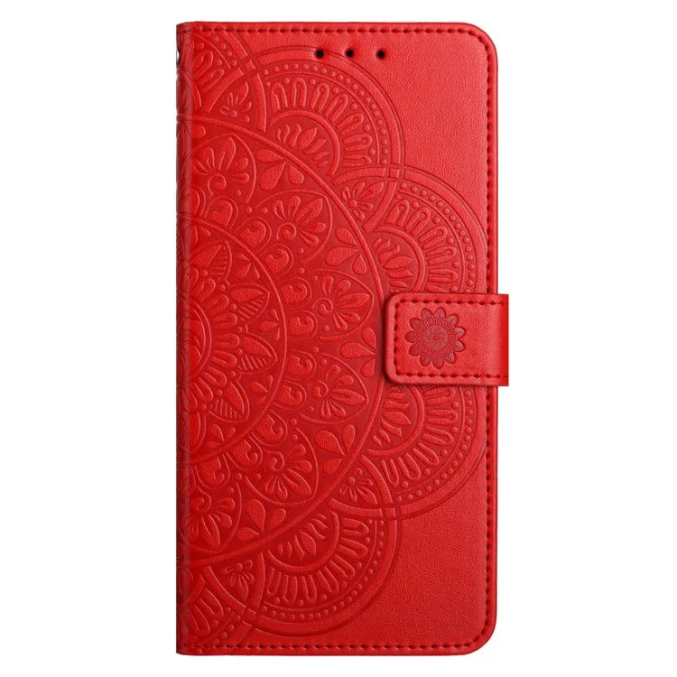 For Samsung Galaxy A06 Leather Case with Card Slots Mandala Pattern Phone Cover Stand
