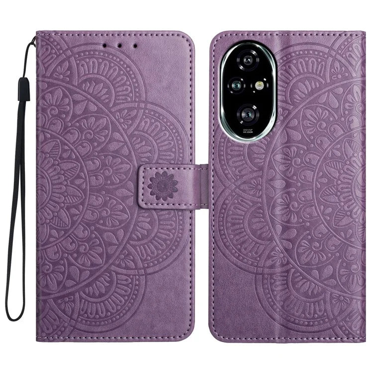 For Honor 200 Pro 5G Leather Case with Card Slots Mandala Pattern Phone Cover Stand