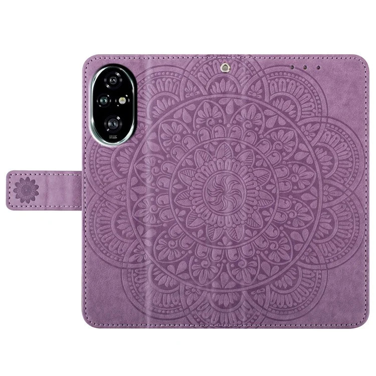 For Honor 200 Pro 5G Leather Case with Card Slots Mandala Pattern Phone Cover Stand