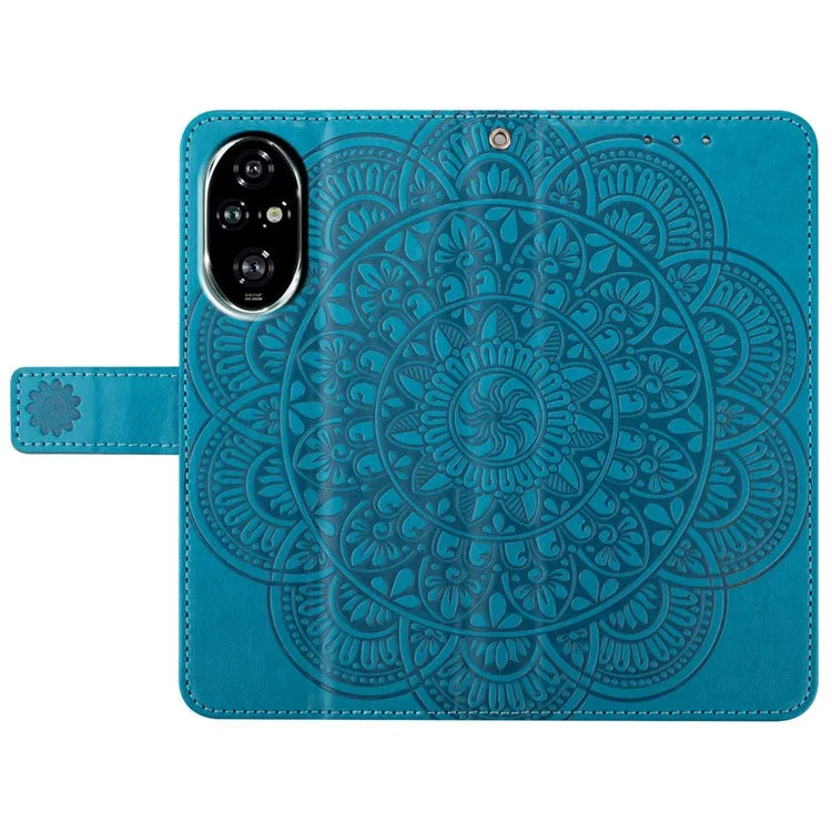 For Honor 200 Pro 5G Leather Case with Card Slots Mandala Pattern Phone Cover Stand
