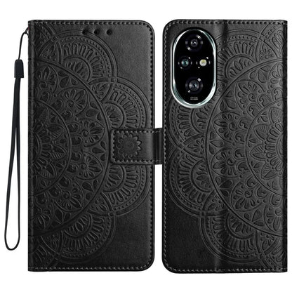 For Honor 200 Pro 5G Leather Case with Card Slots Mandala Pattern Phone Cover Stand