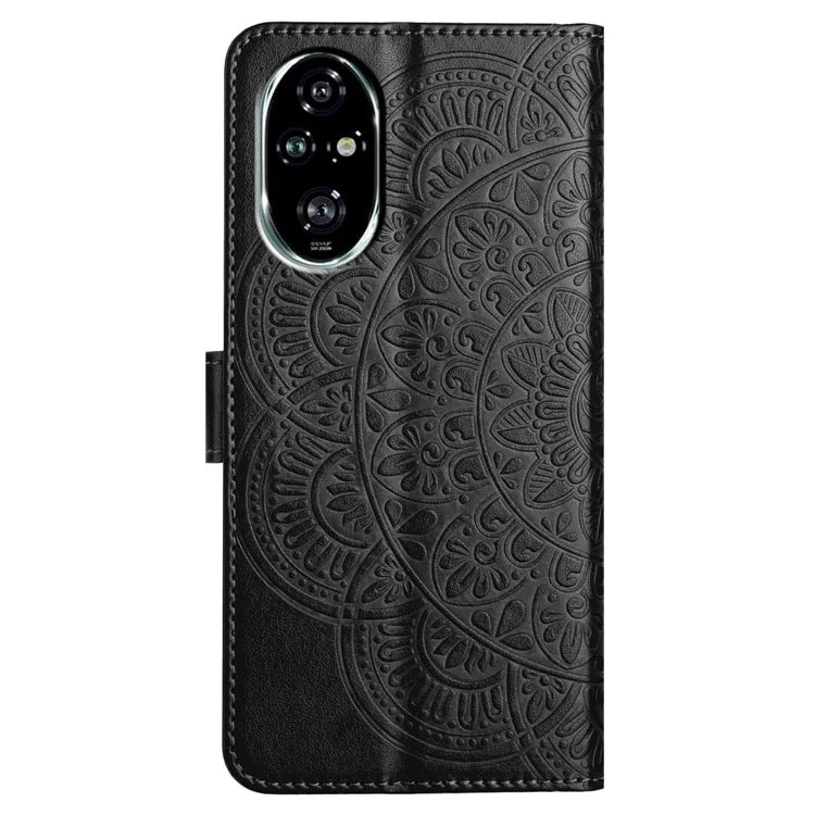 For Honor 200 Pro 5G Leather Case with Card Slots Mandala Pattern Phone Cover Stand