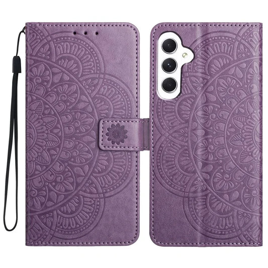 For Samsung Galaxy A16 5G Leather Case with Card Slots Mandala Pattern Phone Cover Stand