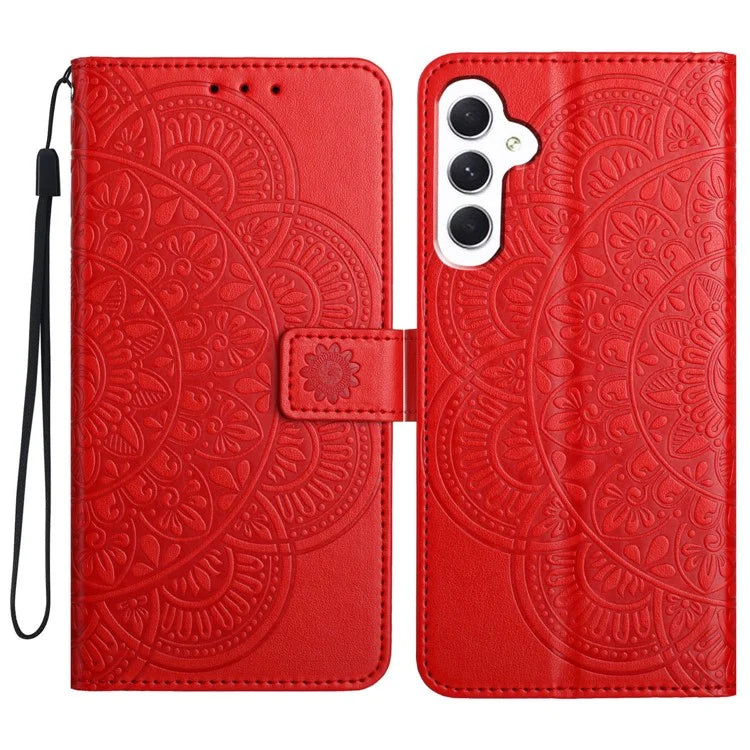 For Samsung Galaxy A16 5G Leather Case with Card Slots Mandala Pattern Phone Cover Stand