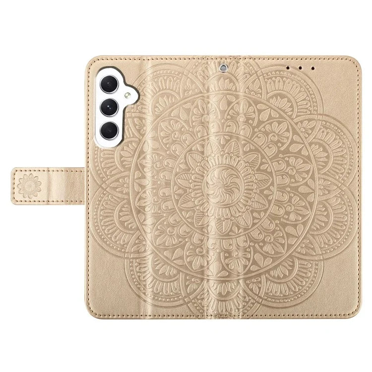 For Samsung Galaxy A16 5G Leather Case with Card Slots Mandala Pattern Phone Cover Stand