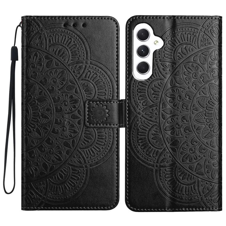 For Samsung Galaxy A16 5G Leather Case with Card Slots Mandala Pattern Phone Cover Stand