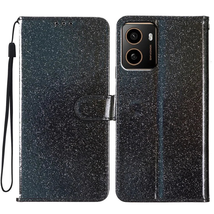 For HMD Pulse+ Wallet Case Glitter Anti-Scratch Leather Phone Cover Stand