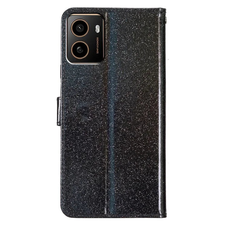 For HMD Pulse+ Wallet Case Glitter Anti-Scratch Leather Phone Cover Stand