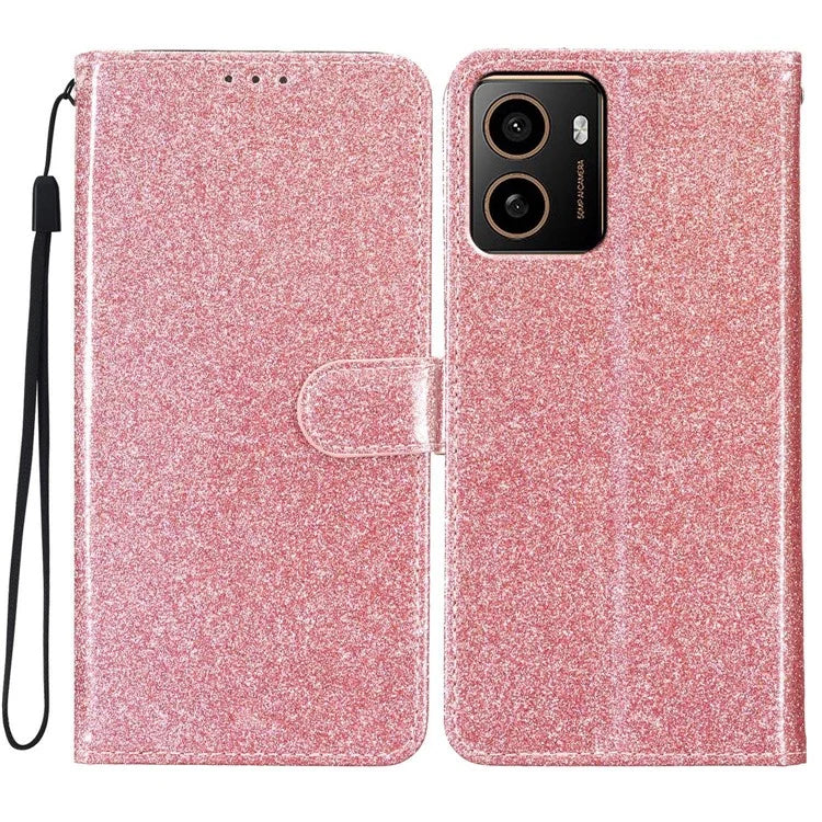 For HMD Pulse+ Wallet Case Glitter Anti-Scratch Leather Phone Cover Stand