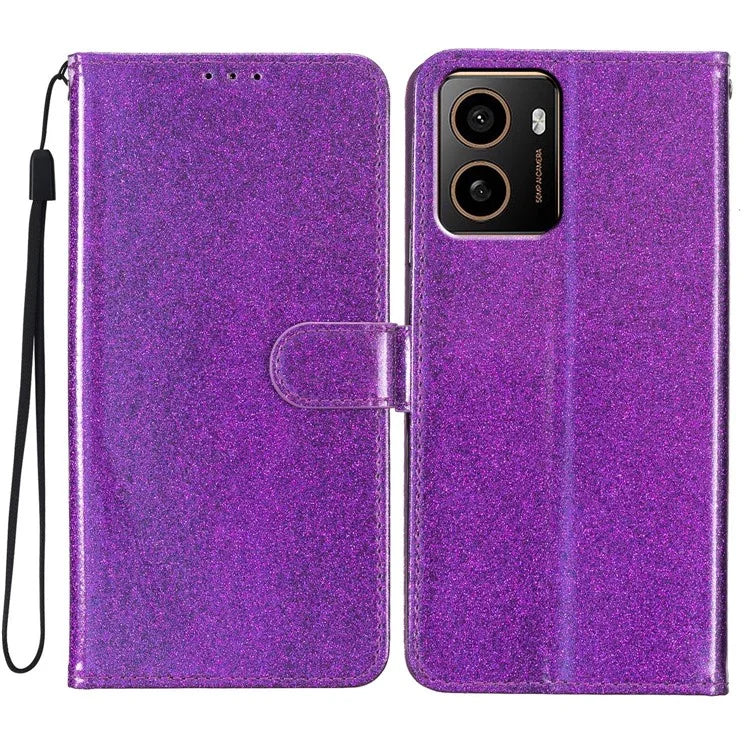 For HMD Pulse+ Wallet Case Glitter Anti-Scratch Leather Phone Cover Stand
