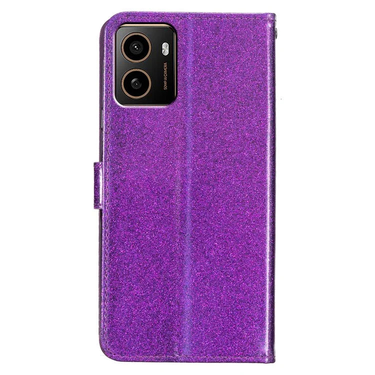 For HMD Pulse+ Wallet Case Glitter Anti-Scratch Leather Phone Cover Stand