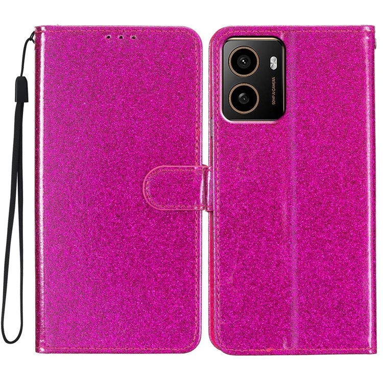 For HMD Pulse+ Wallet Case Glitter Anti-Scratch Leather Phone Cover Stand