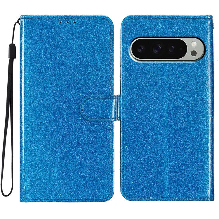 For Google Pixel 9 Pro  /  Pixel 9 Wallet Case Glitter Anti-Scratch Leather Phone Cover Stand