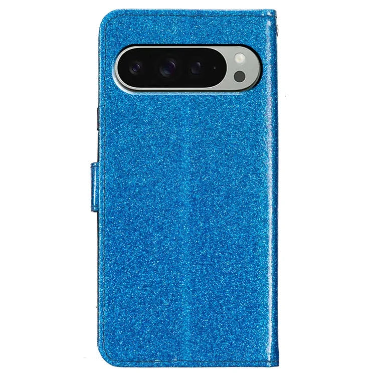 For Google Pixel 9 Pro  /  Pixel 9 Wallet Case Glitter Anti-Scratch Leather Phone Cover Stand