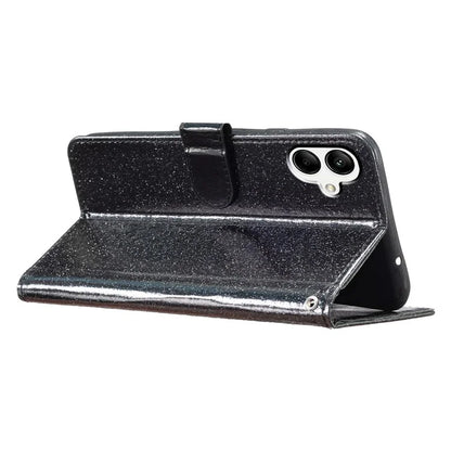 For Samsung Galaxy A06 Wallet Case Glitter Anti-Scratch Leather Phone Cover Stand