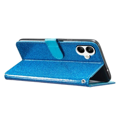For Samsung Galaxy A06 Wallet Case Glitter Anti-Scratch Leather Phone Cover Stand