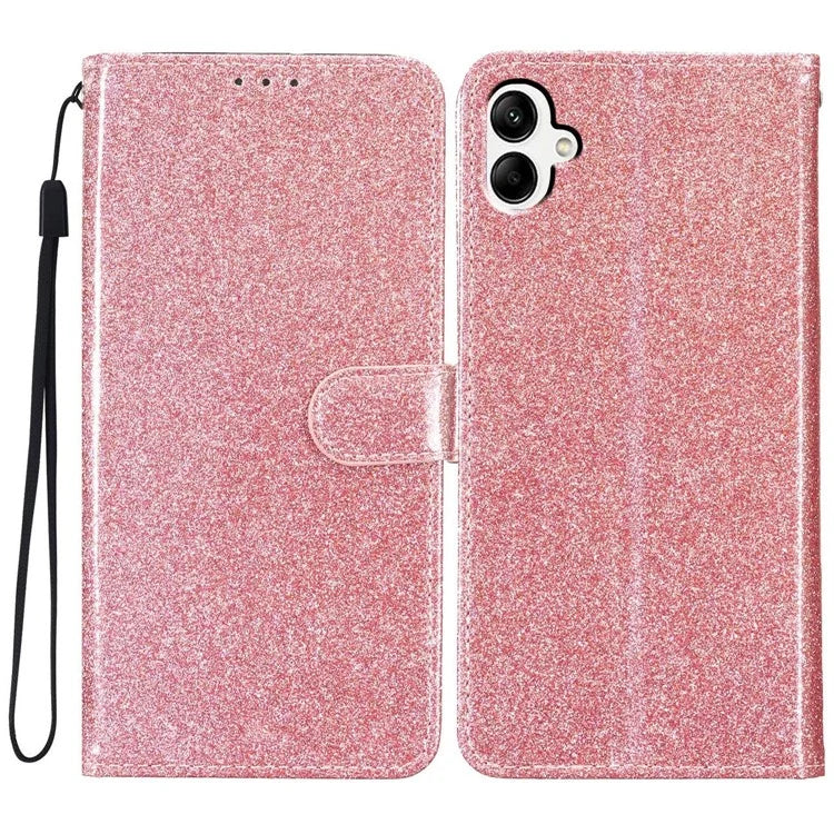 For Samsung Galaxy A06 Wallet Case Glitter Anti-Scratch Leather Phone Cover Stand