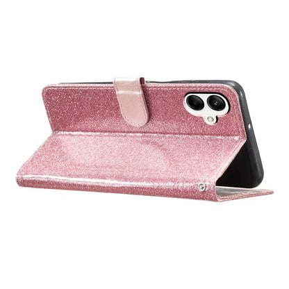 For Samsung Galaxy A06 Wallet Case Glitter Anti-Scratch Leather Phone Cover Stand