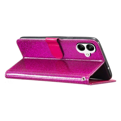 For Samsung Galaxy A06 Wallet Case Glitter Anti-Scratch Leather Phone Cover Stand