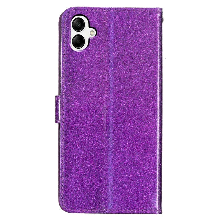 For Samsung Galaxy A06 Wallet Case Glitter Anti-Scratch Leather Phone Cover Stand