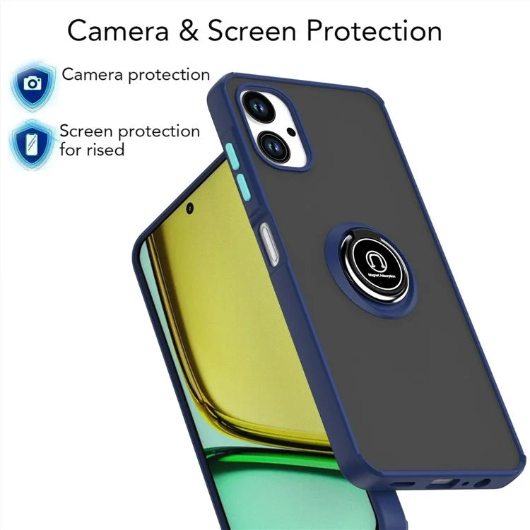 For Samsung Galaxy A06 Case Ring Holder Kickstand TPU+Acrylic Phone Cover
