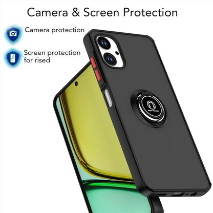For Samsung Galaxy A06 Case Ring Holder Kickstand TPU+Acrylic Phone Cover