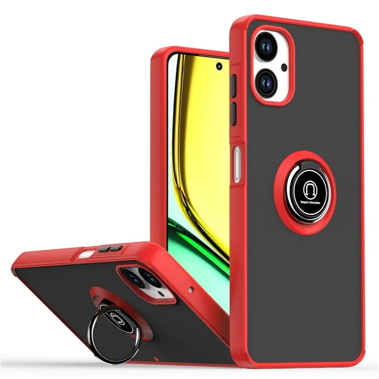 For Samsung Galaxy A06 Case Ring Holder Kickstand TPU+Acrylic Phone Cover